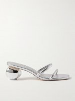 Leora metallic leather mules