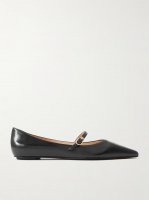 Emilia leather Mary Jane point-toe flats