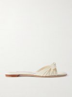 Lolloflat bow-embellished gathered leather sandals