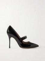 Campari 105 grosgrain-trimmed patent-leather pumps