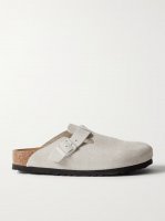 Boston embossed-suede clogs