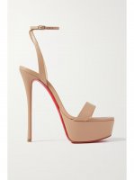 Loubi Queen Alta 150 leather platform pumps