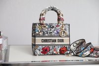 CHRISTIAN DIOR HIBISCUS PRINTED MEDIUM LADY D-LITE