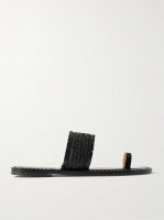 The Shela fringed braided leather slides