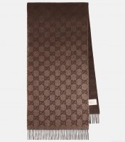 GucciGG jacquard fringed cashmere scarf