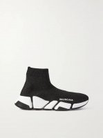 Speed 2.0 logo-print glittered stretch-knit high-top sneakers