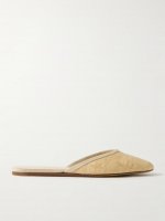 Regency grosgrain-trimmed raffia mules