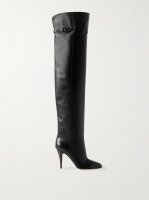 105 buckle-embellished leather over-the-knee boots