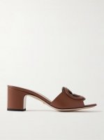 Cutout leather mules