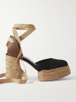 Brigissima 70 leather and suede platform espadrilles