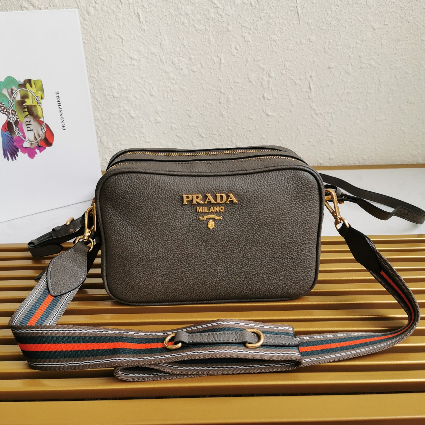 PRADA CROSSBODY BAG gray