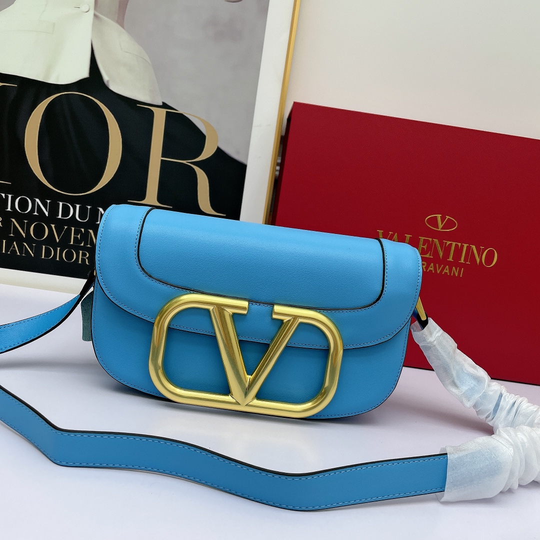 Valentino Garavani MAXI Crossbody Bag blue