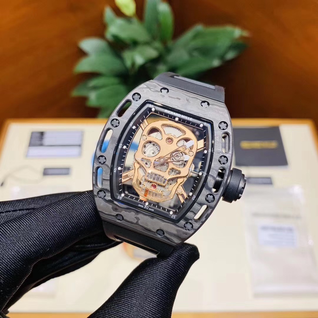 Richard Mille RM052 Skull Collection Latest Night Carbon Fiber Upgrade Watch