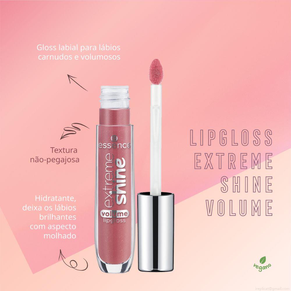 Gloss Labial Líquido Cintilante Essence Extreme Shine Volume 09 Shadow Rose 5 ml