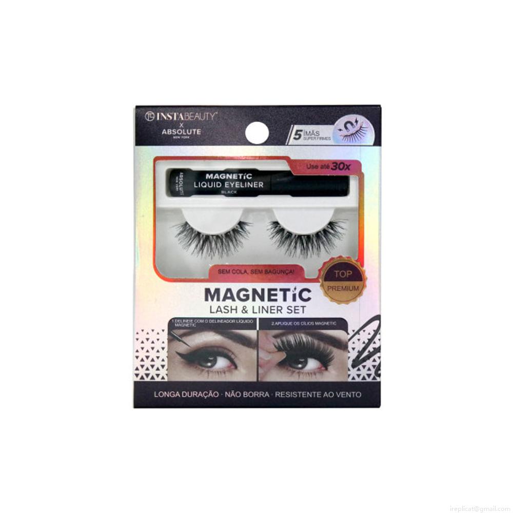 Cílios Postiços Curto Absolute New York Istabeauty Magnetic 701 Preto 1 Par