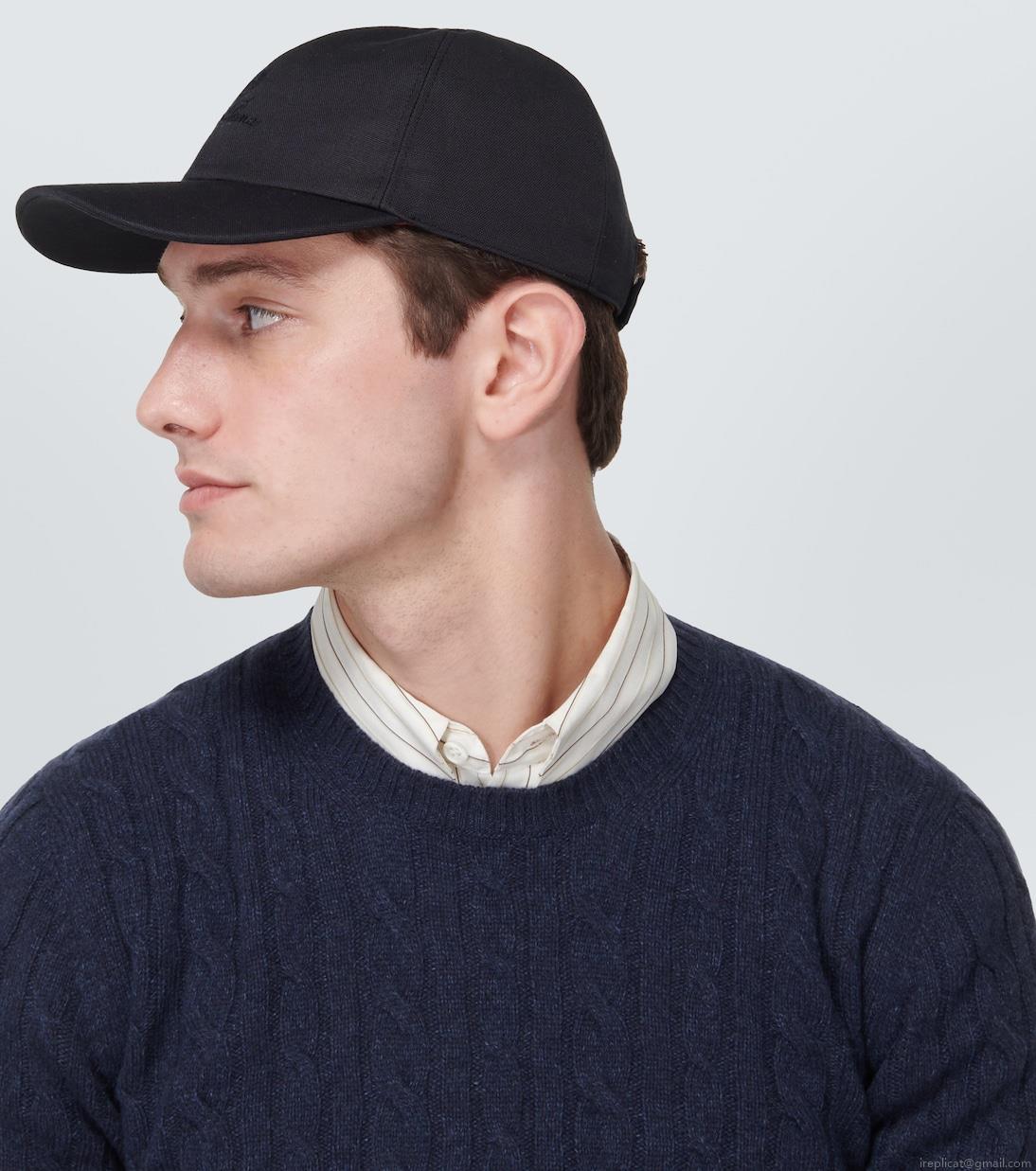 Loro PianaLogo cotton and linen baseball cap