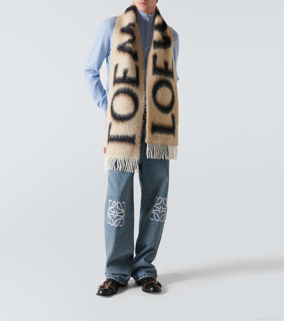 LoeweIntarsia wool-blend scarf