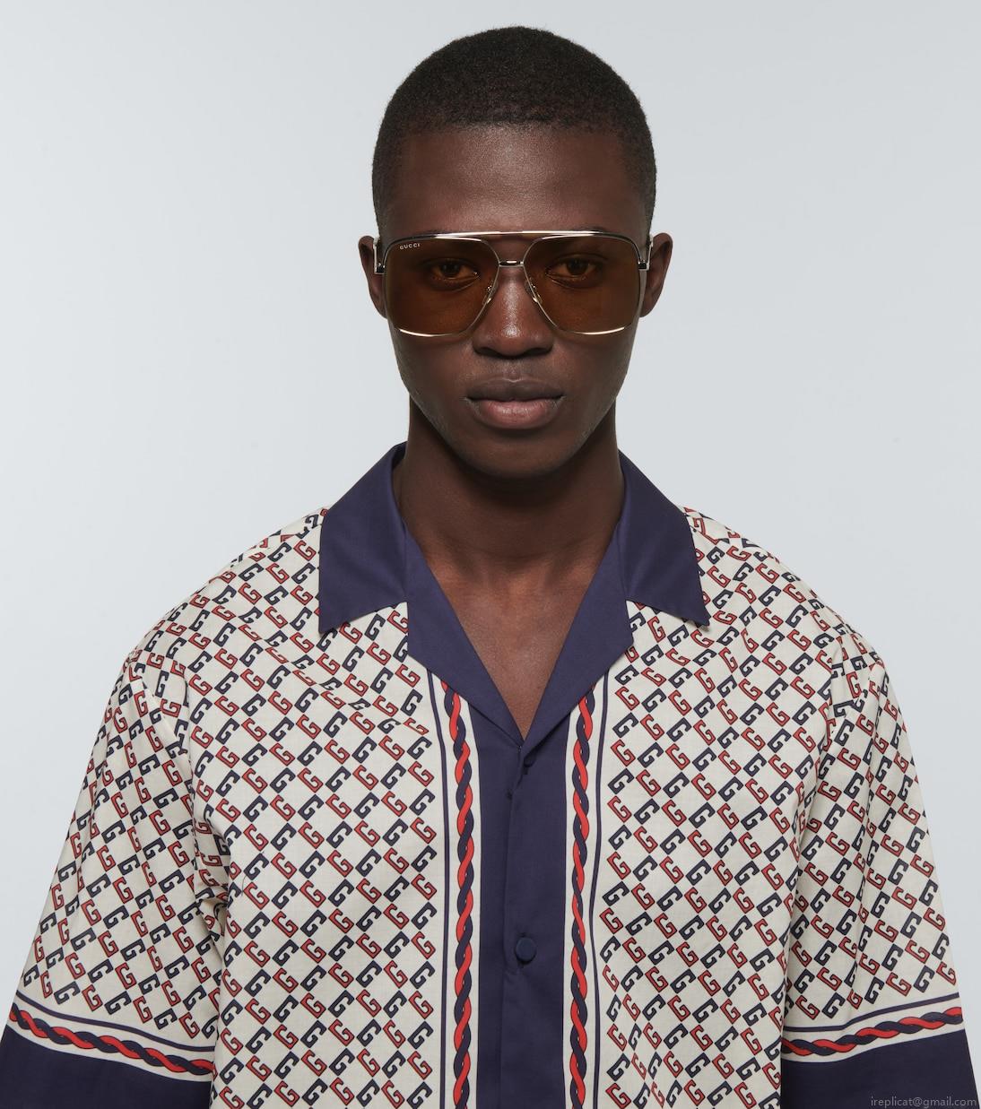 GucciNavigator-frame sunglasses