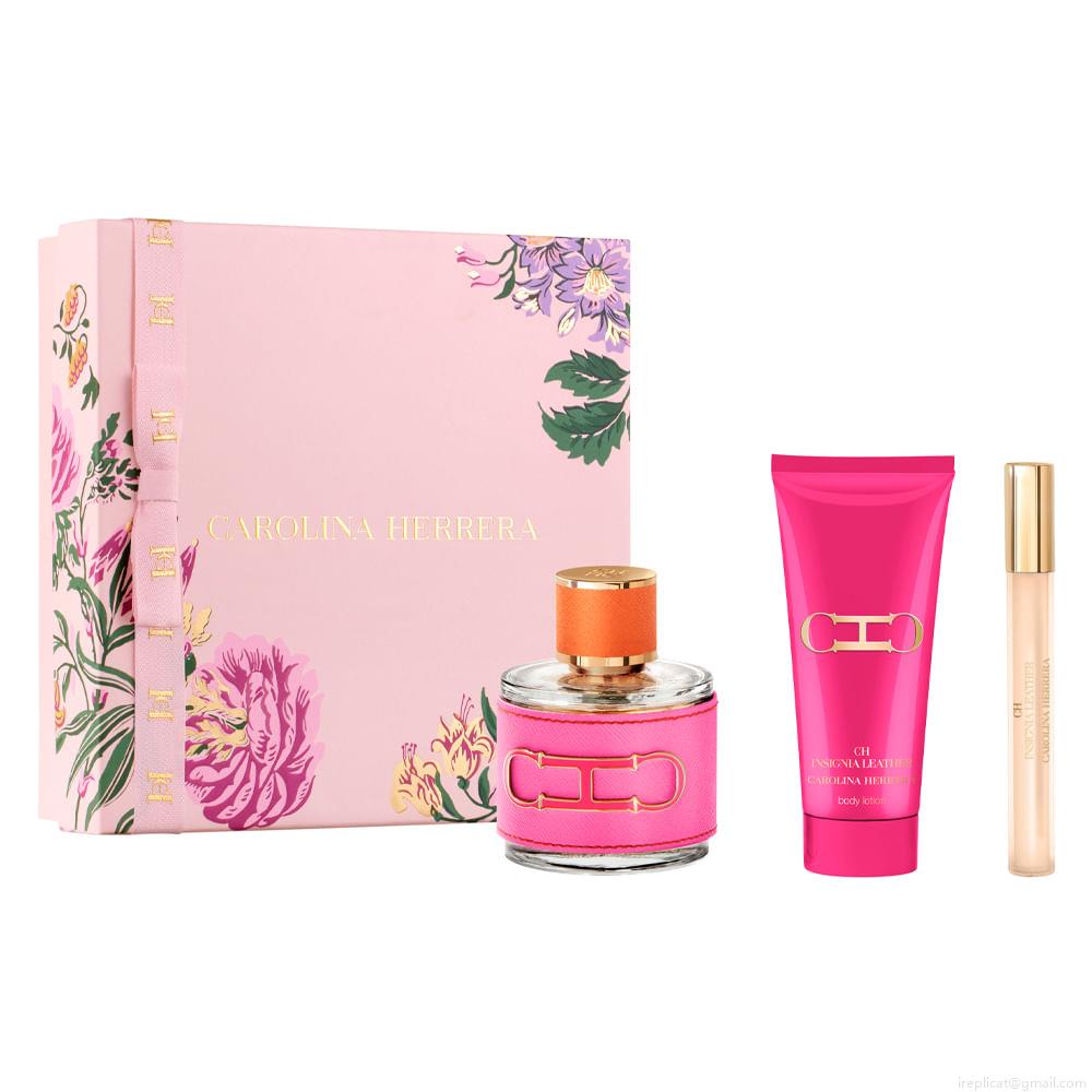 Kit Perfume Carolina Herrera Ch Insignia Leather Feminino Eau de Parfum 100 ml + Creme Corporal 100 ml + Miniatura 10 ml