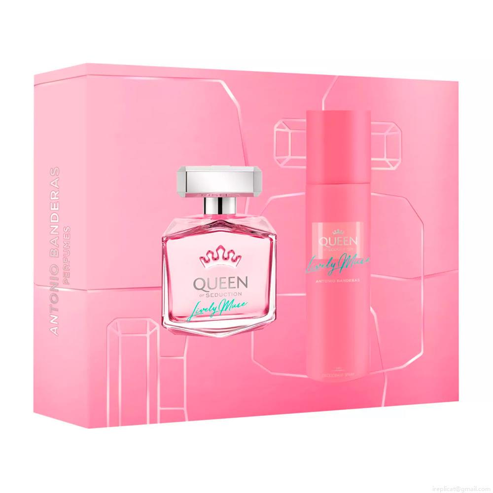 Kit Perfume Banderas Queen Of Seduction Lively Muse Feminino Eau de Toilette 80 ml + Desodorante Spray 150 ml