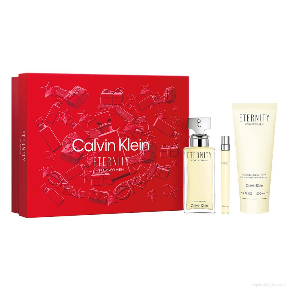 Kit Perfume Calvin Klein Eternity For Women Eau de Parfum Feminino 100 ml + Loção Corporal 200 ml + Miniatura 10 ml