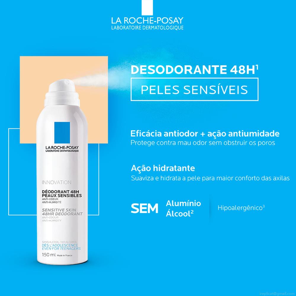 Desodorante Aerosol Antitranspirante La Roche-Posay para Peles Sensíveis Unissex 150 ml