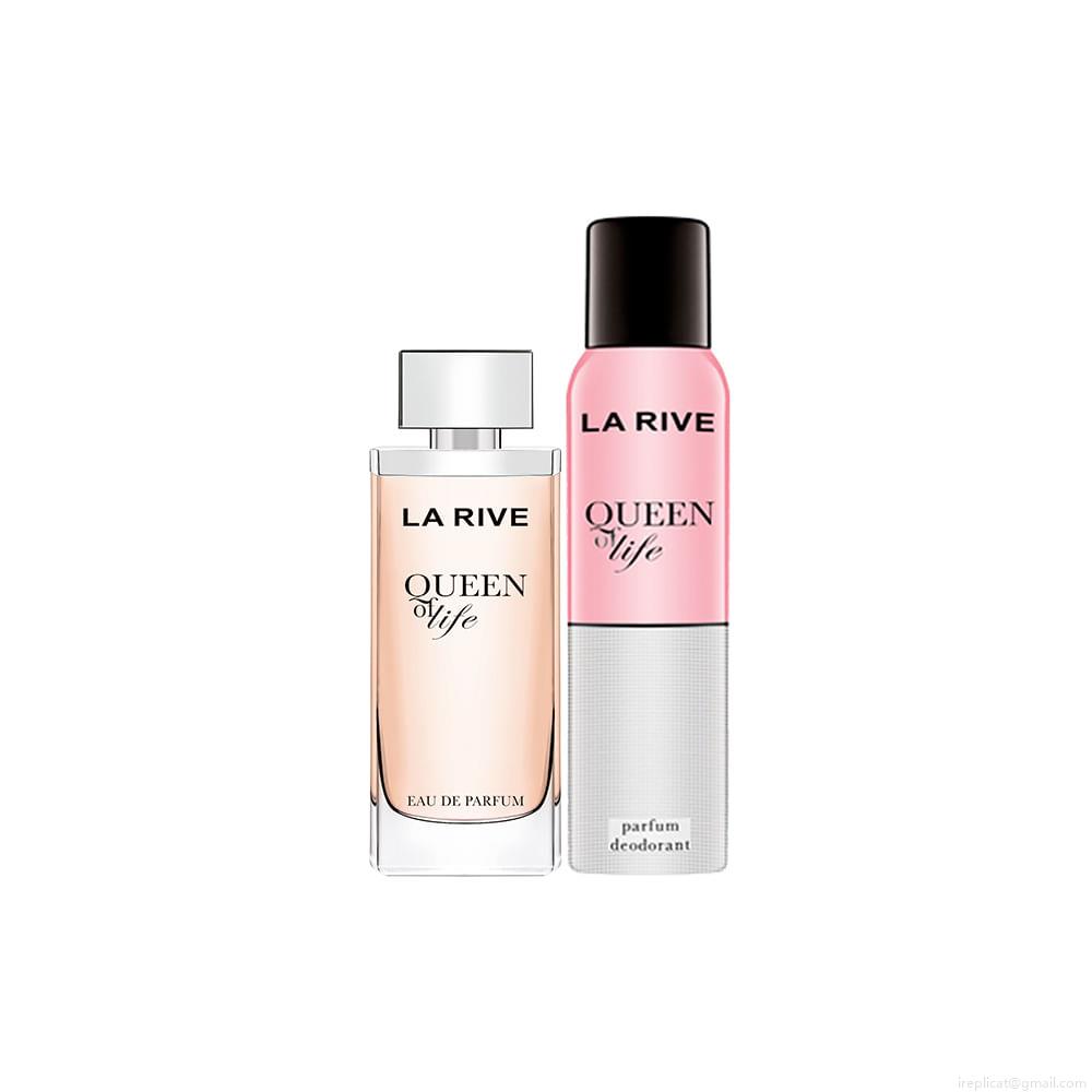 Kit Perfume La Rive Queenn Of Life Feminino Eau de Toilette 75 ml + Desodorante 150 ml