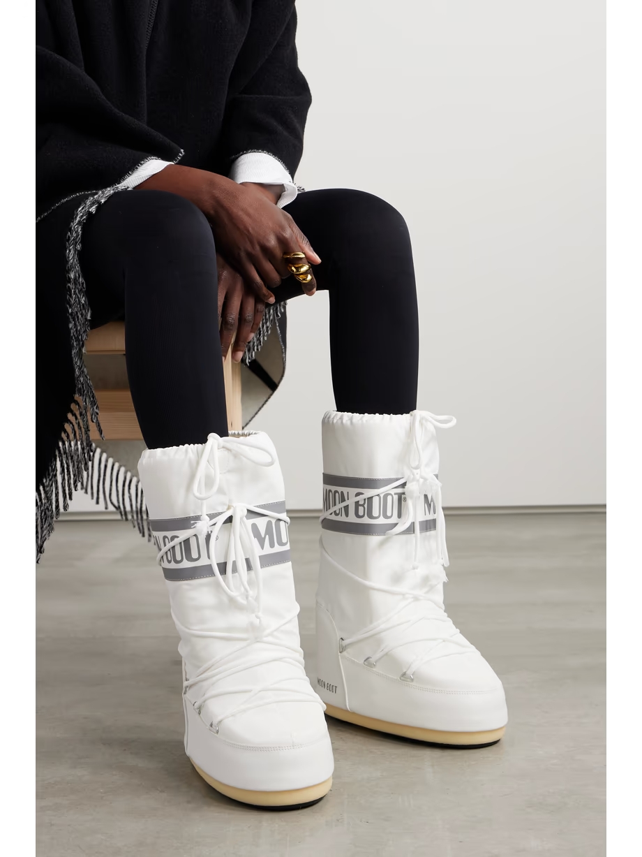 Icon shell and faux leather snow boots