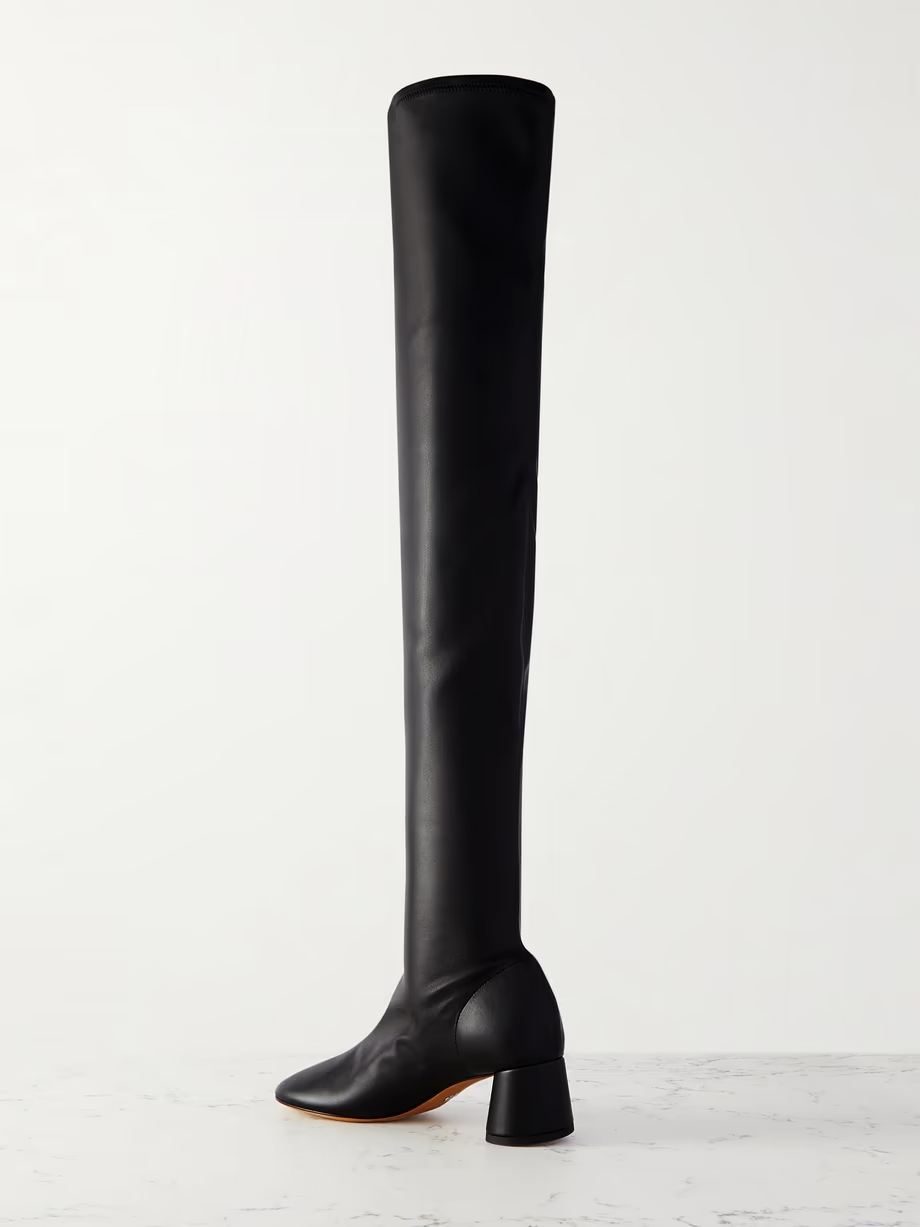 Glove leather over-the-knee boots