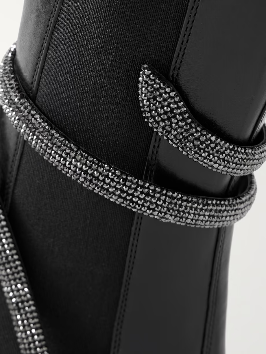 Cleo crystal-embellished leather Chelsea boots