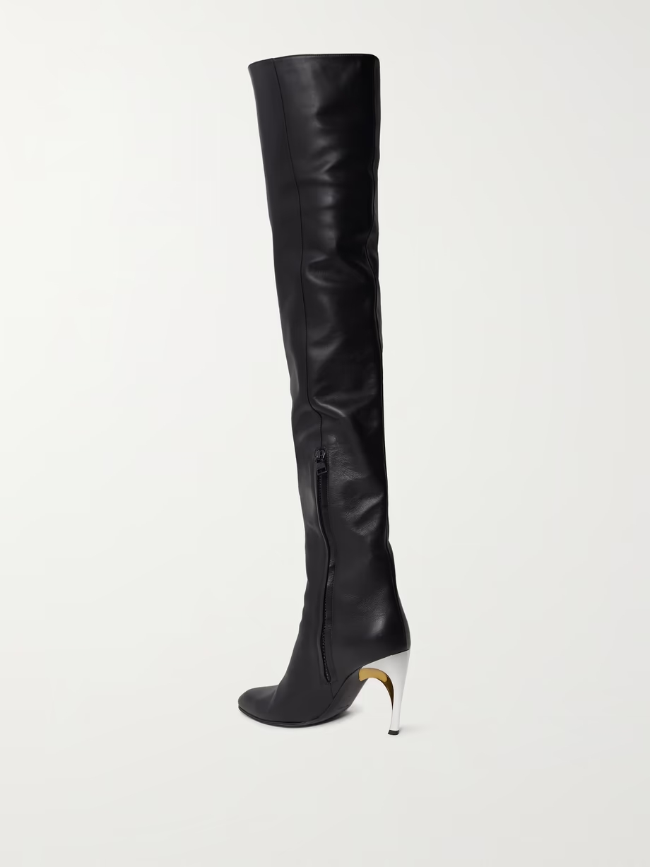 Armadillo leather over-the-knee boots