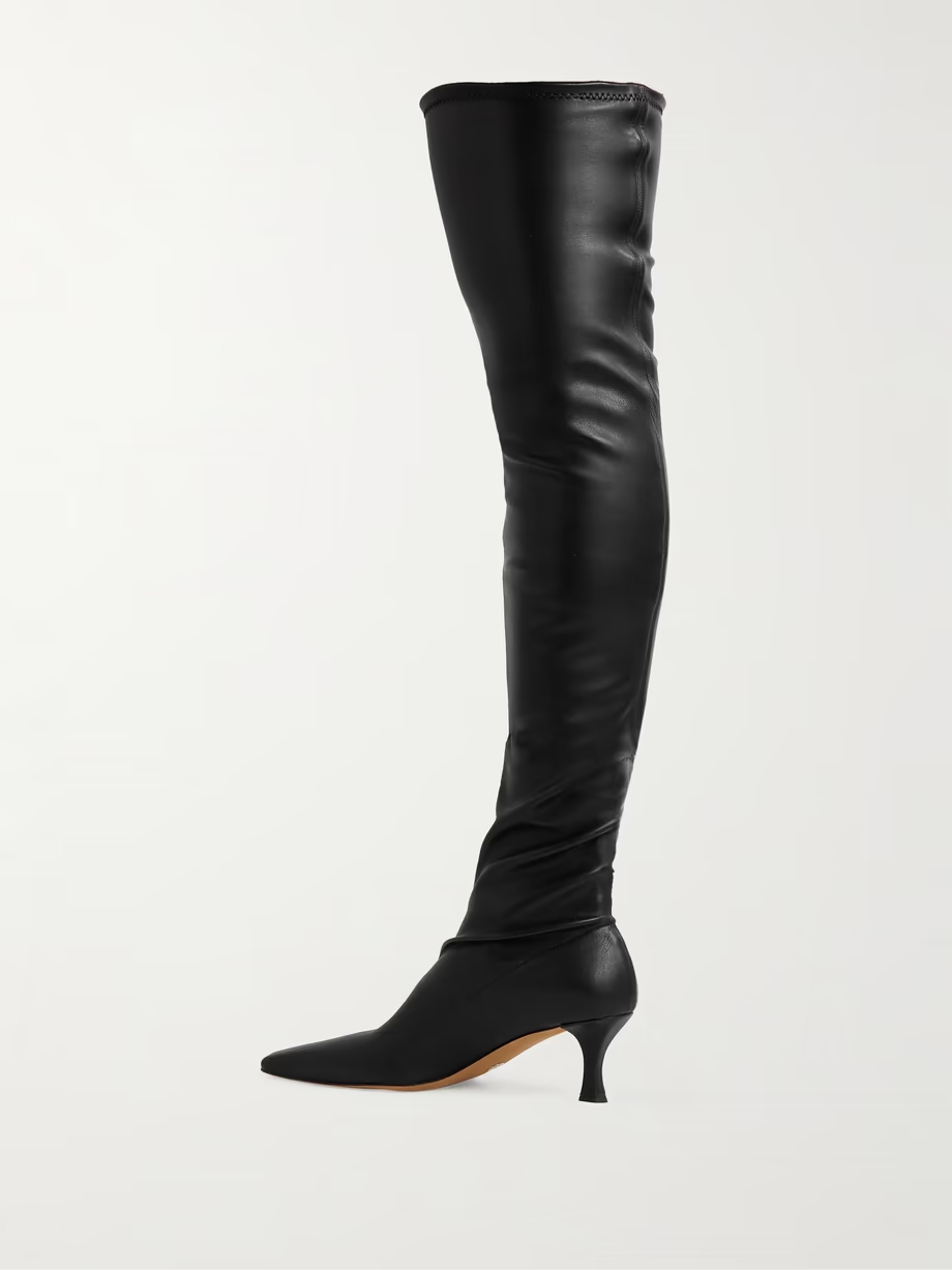 Over-the-knee leather boots