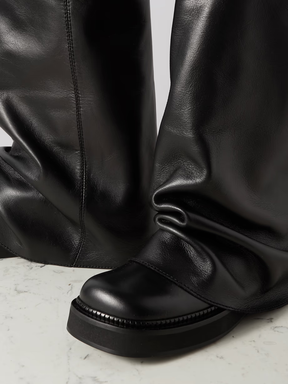 Robin layered leather knee boots