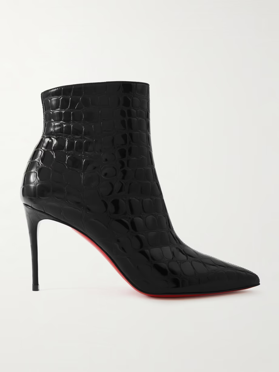 So Kate croc-effect patent-leather boots