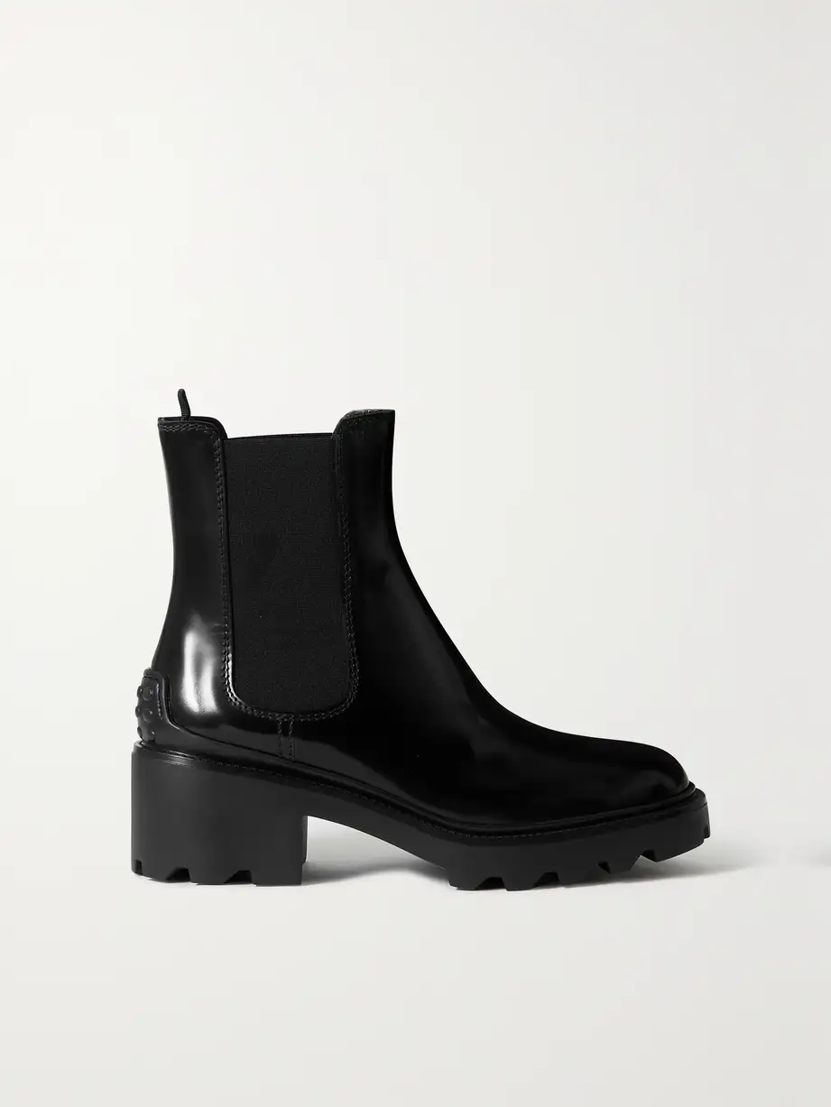 Patent-leather Chelsea boots