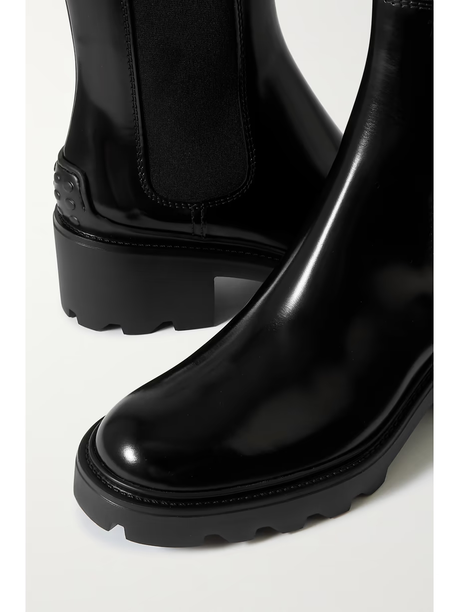 Patent-leather Chelsea boots