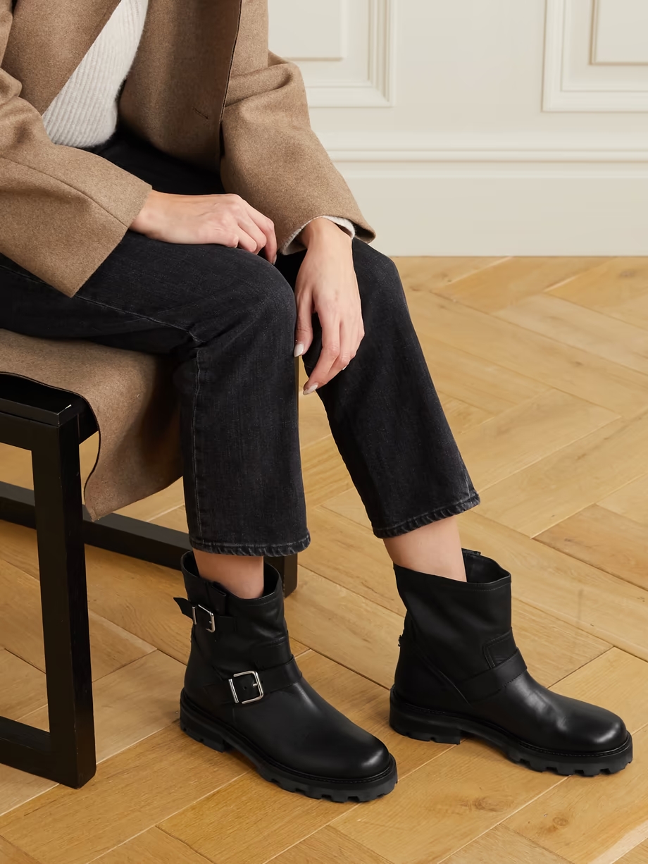 Youth II buckled leather ankle boots