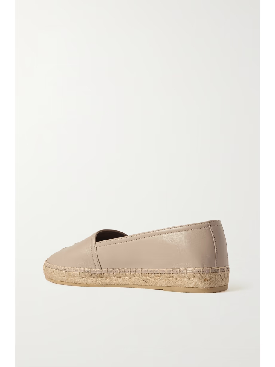 Logo-embossed leather espadrilles