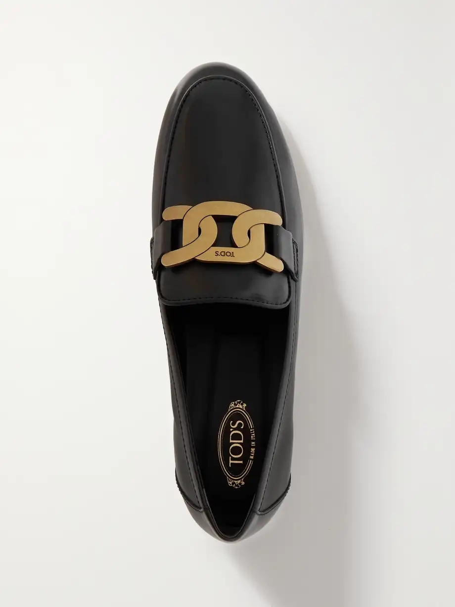 Embellished leather loafers