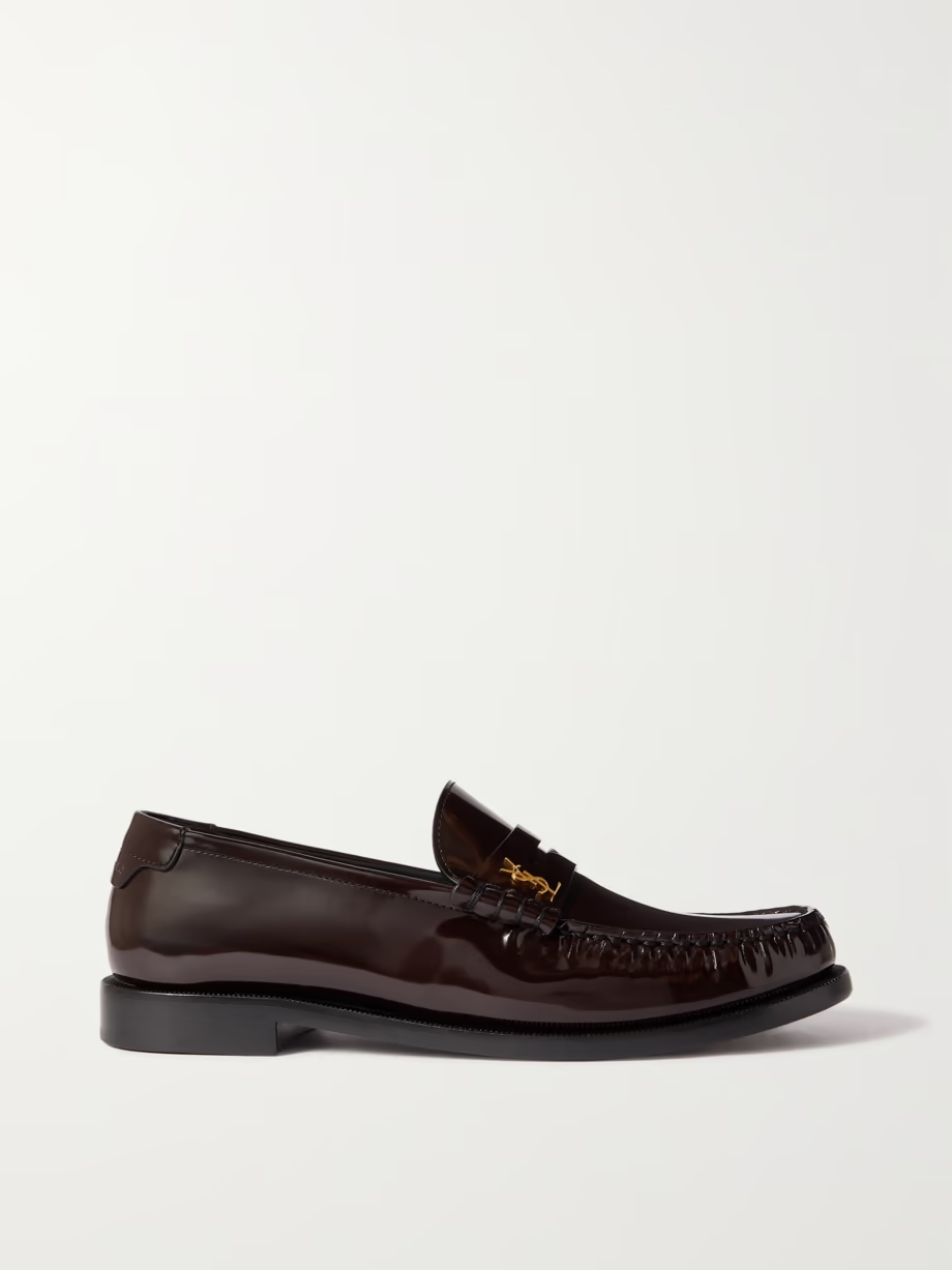 Le Loafer logo-embellished patent-leather loafers