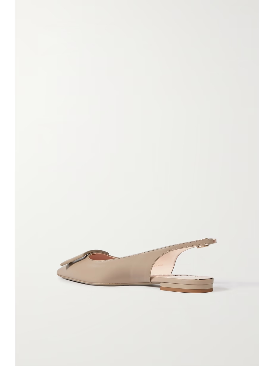 Gommettine leather point-toe slingback flats