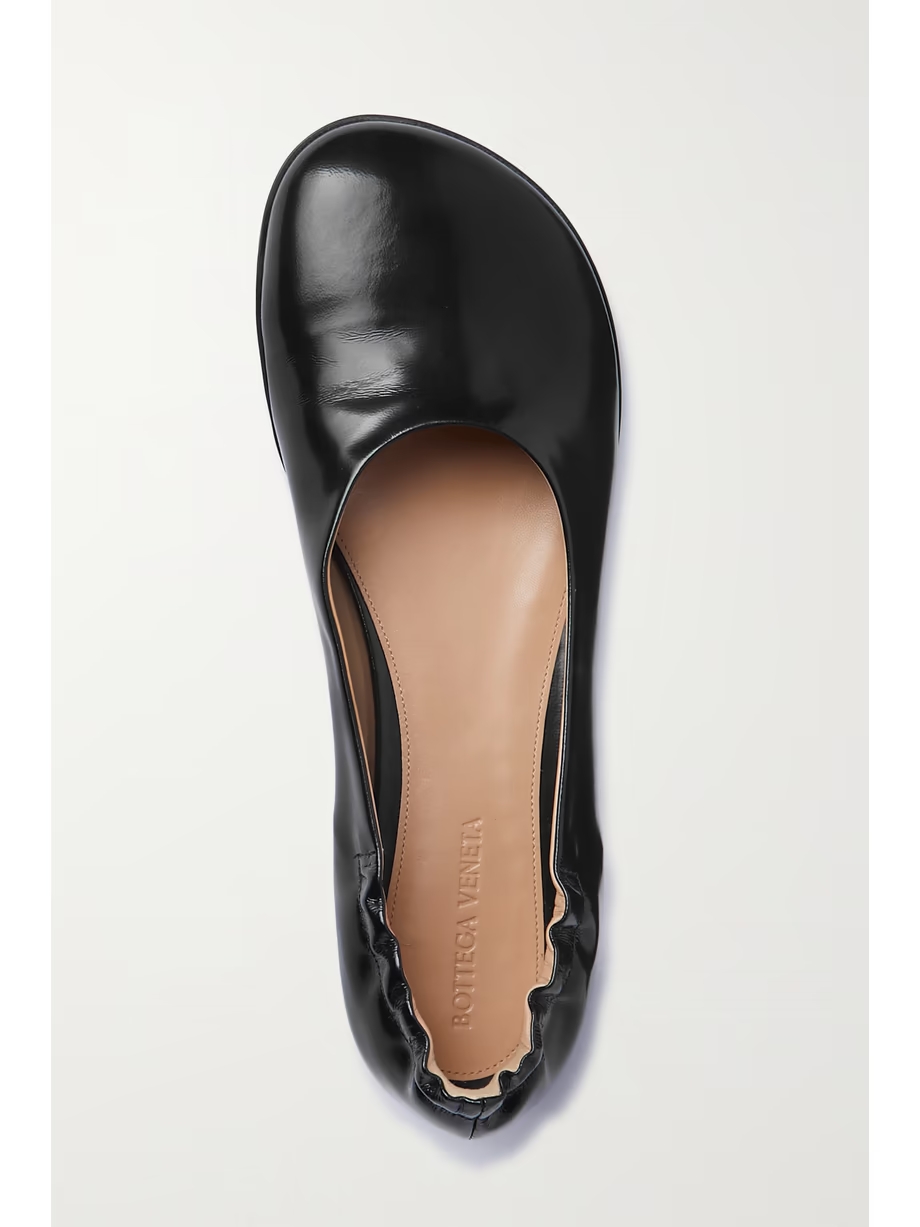 Atomic Ballerina glossed-leather ballet flats