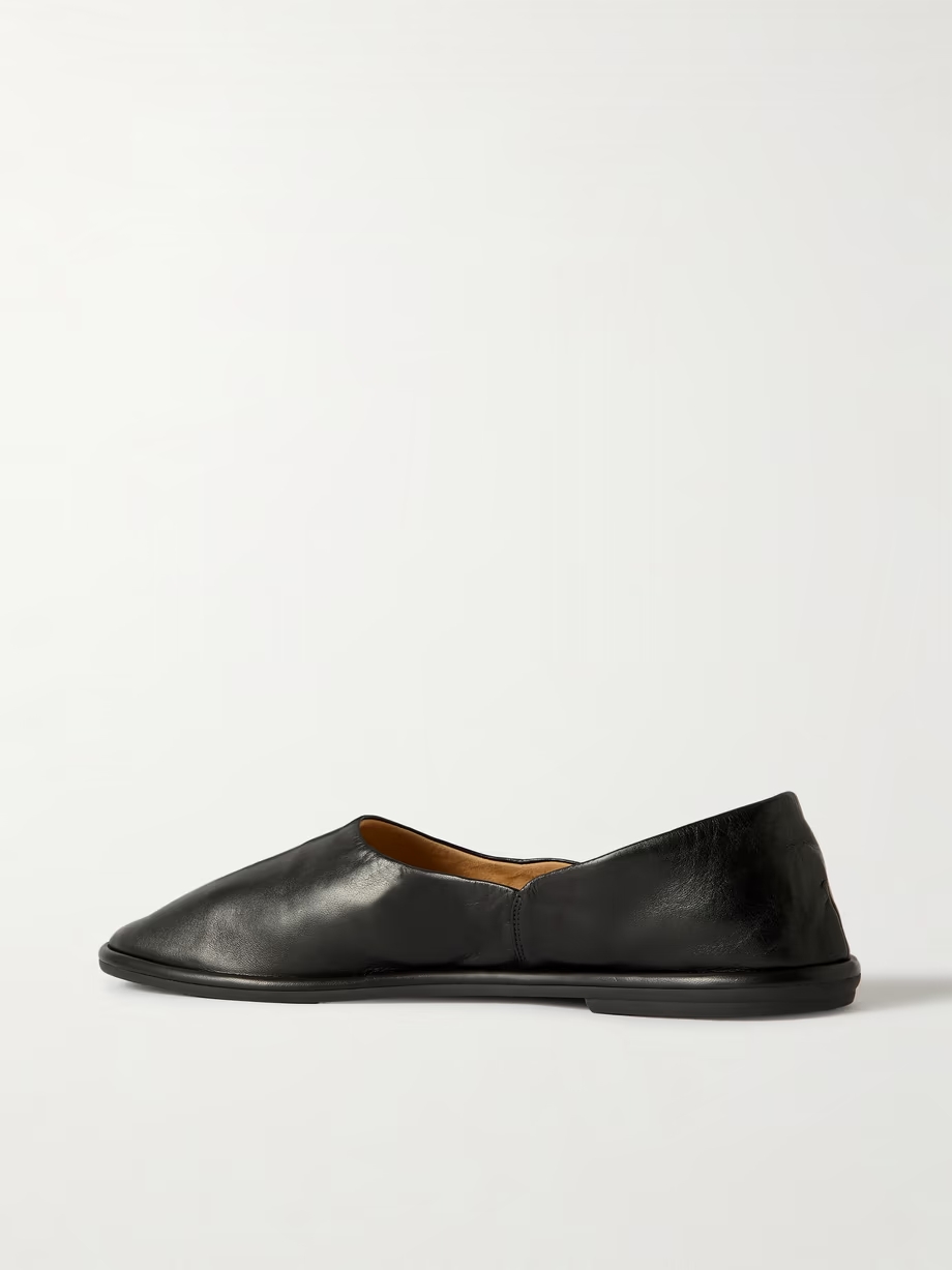 Canal glossed-leather ballet flats