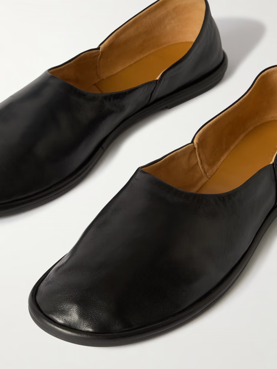 Canal glossed-leather ballet flats