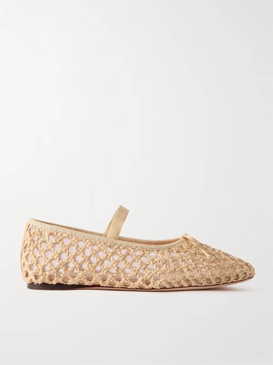 Leonie woven raffia ballet flats