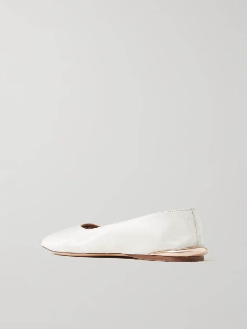 Fleur embellished canvas ballet flats