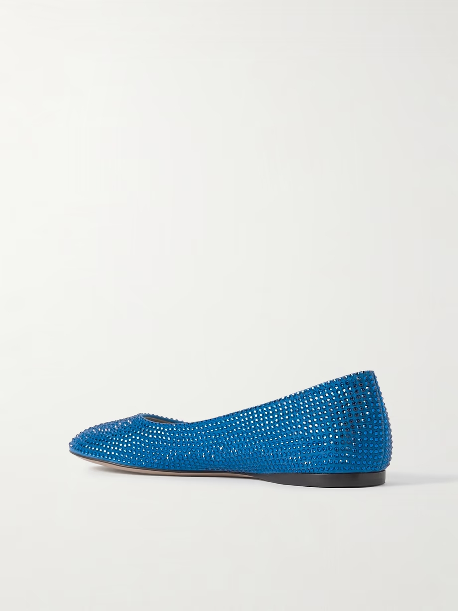 Toy crystal-embellished suede ballet flats