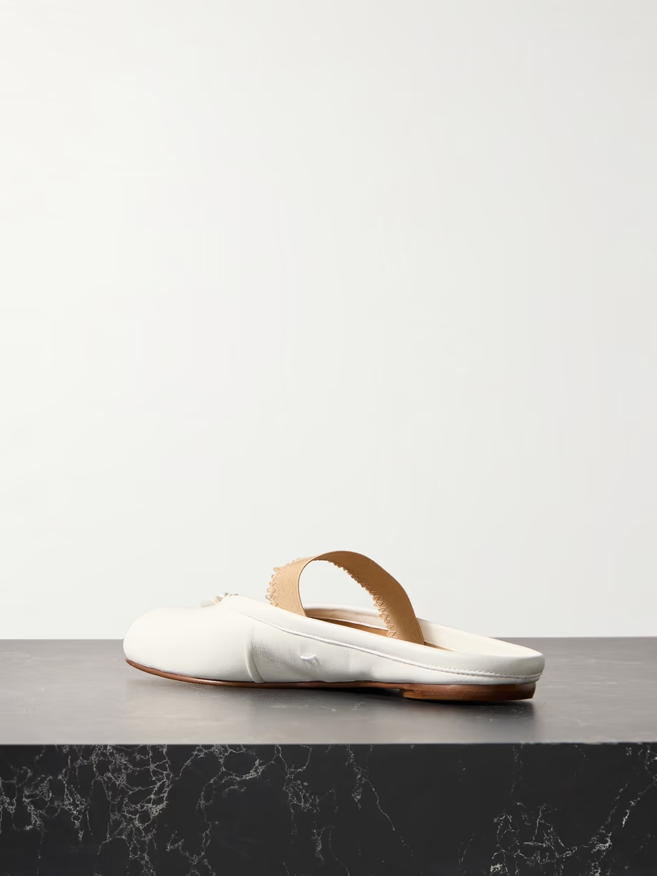 Tabi frayed split-toe leather ballet flats