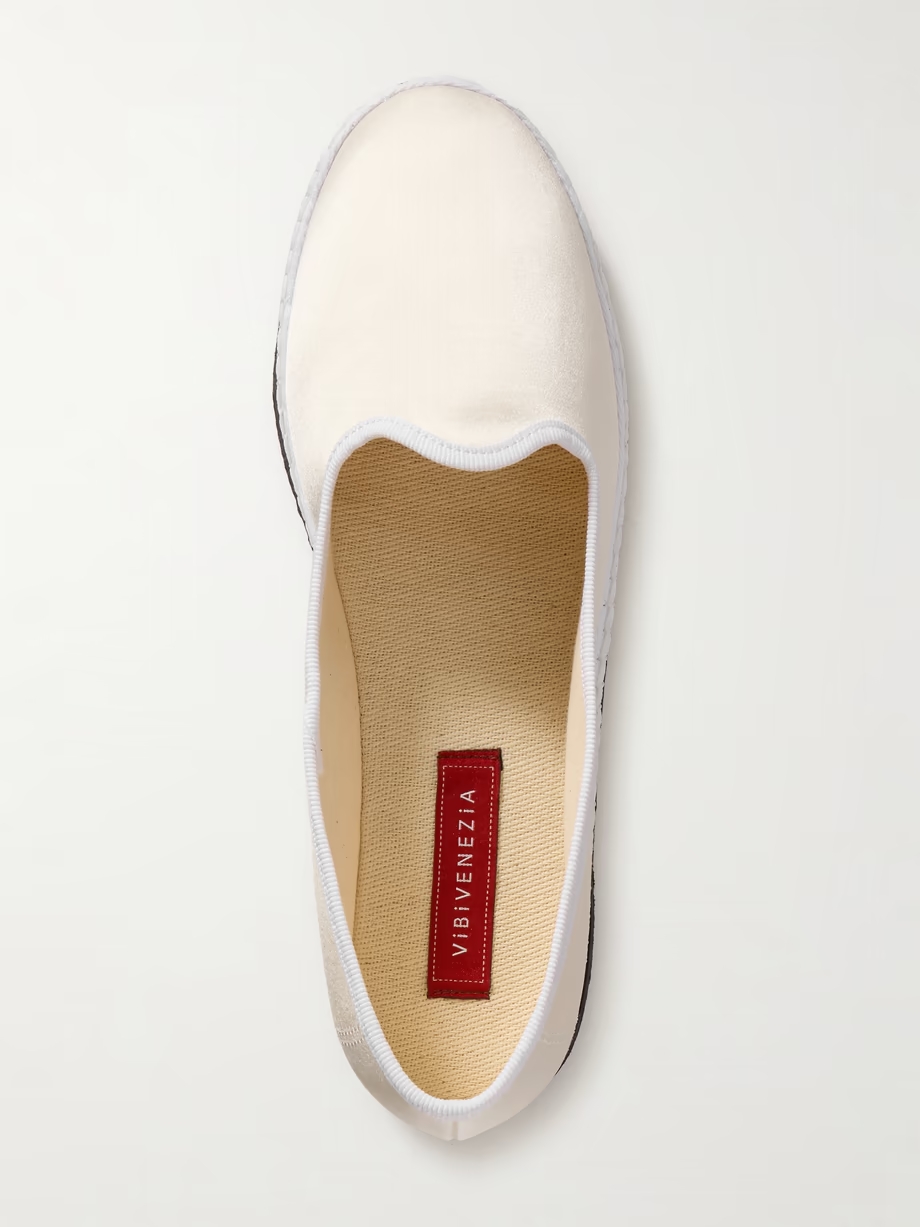 Grosgrain-trimmed satin ballet flats