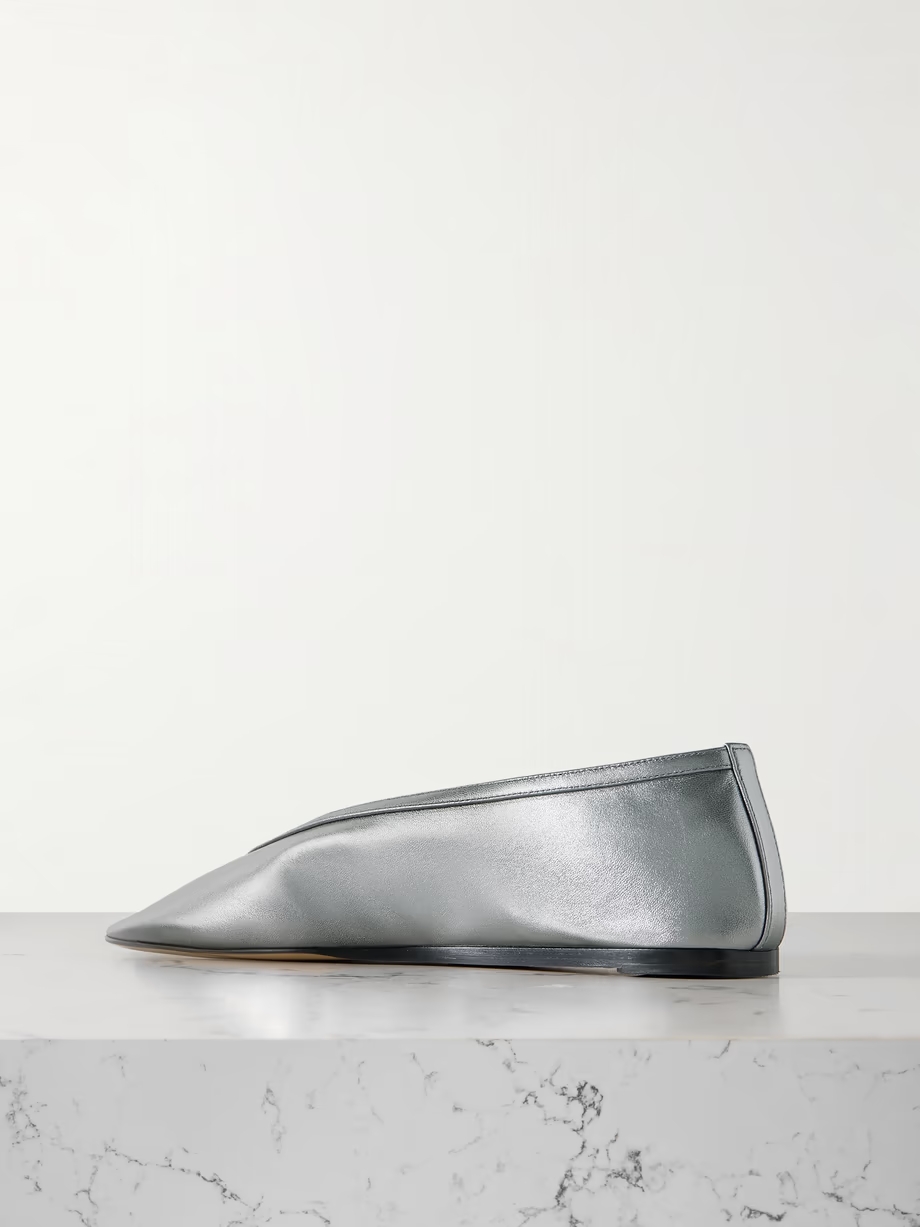 Luna metallic leather ballet flats